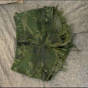 Free people camo shorts